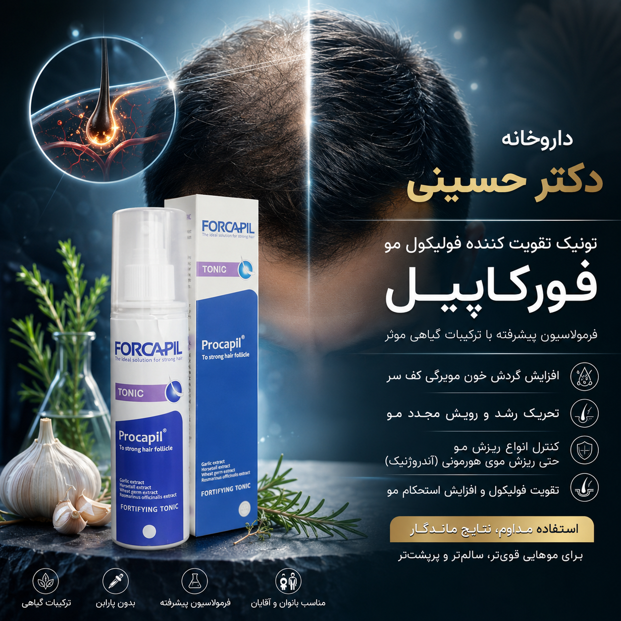 تونیک تقویت کننده مو فورکاپیل 150 میلی لیتر
